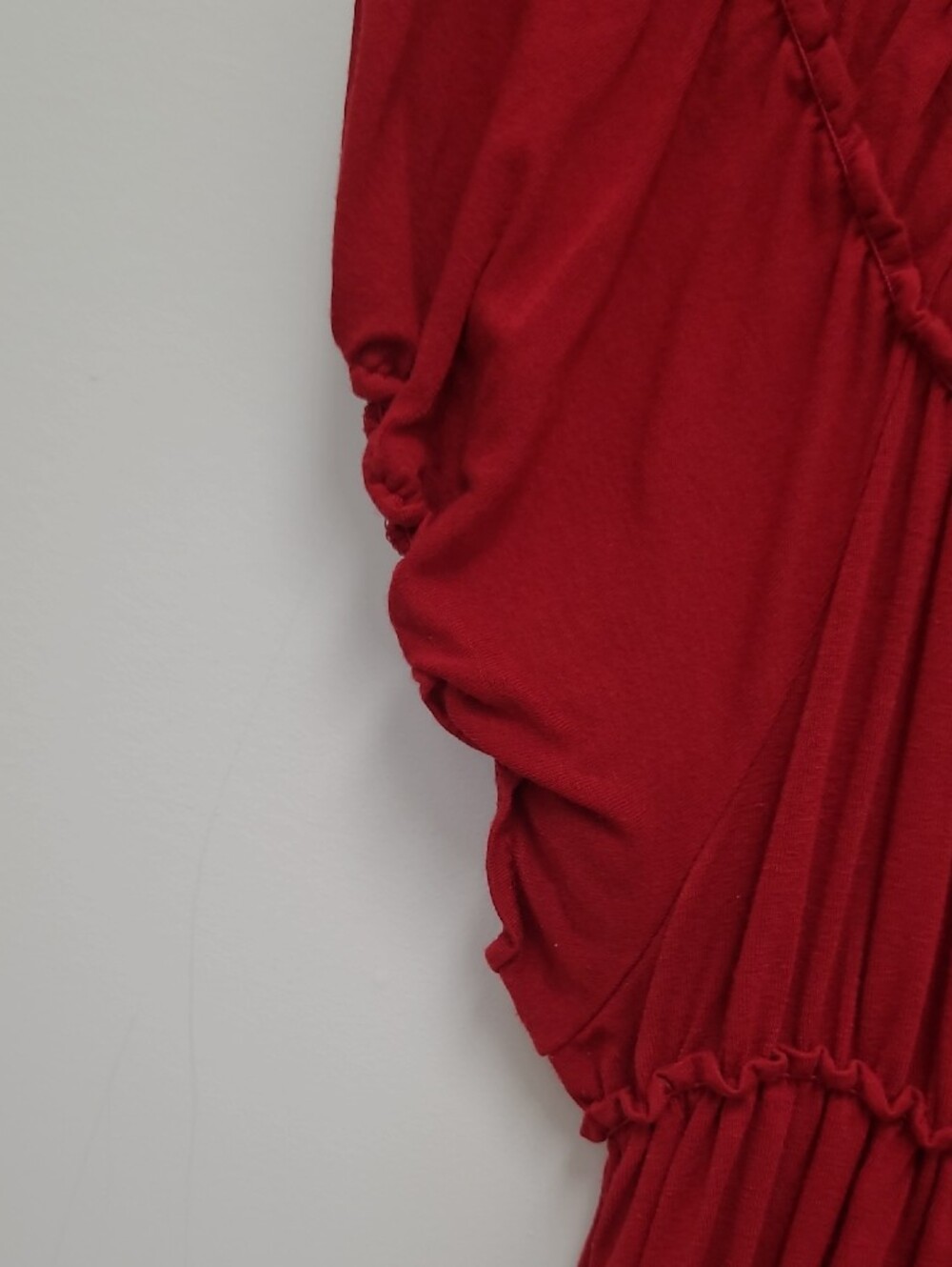 Max Studio Red Off-Shoulder Ruched Tunic Top - Picture 4 of 5